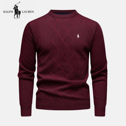 R&L Heritage Merino Wool Cable-Knit Crew Neck Jumper