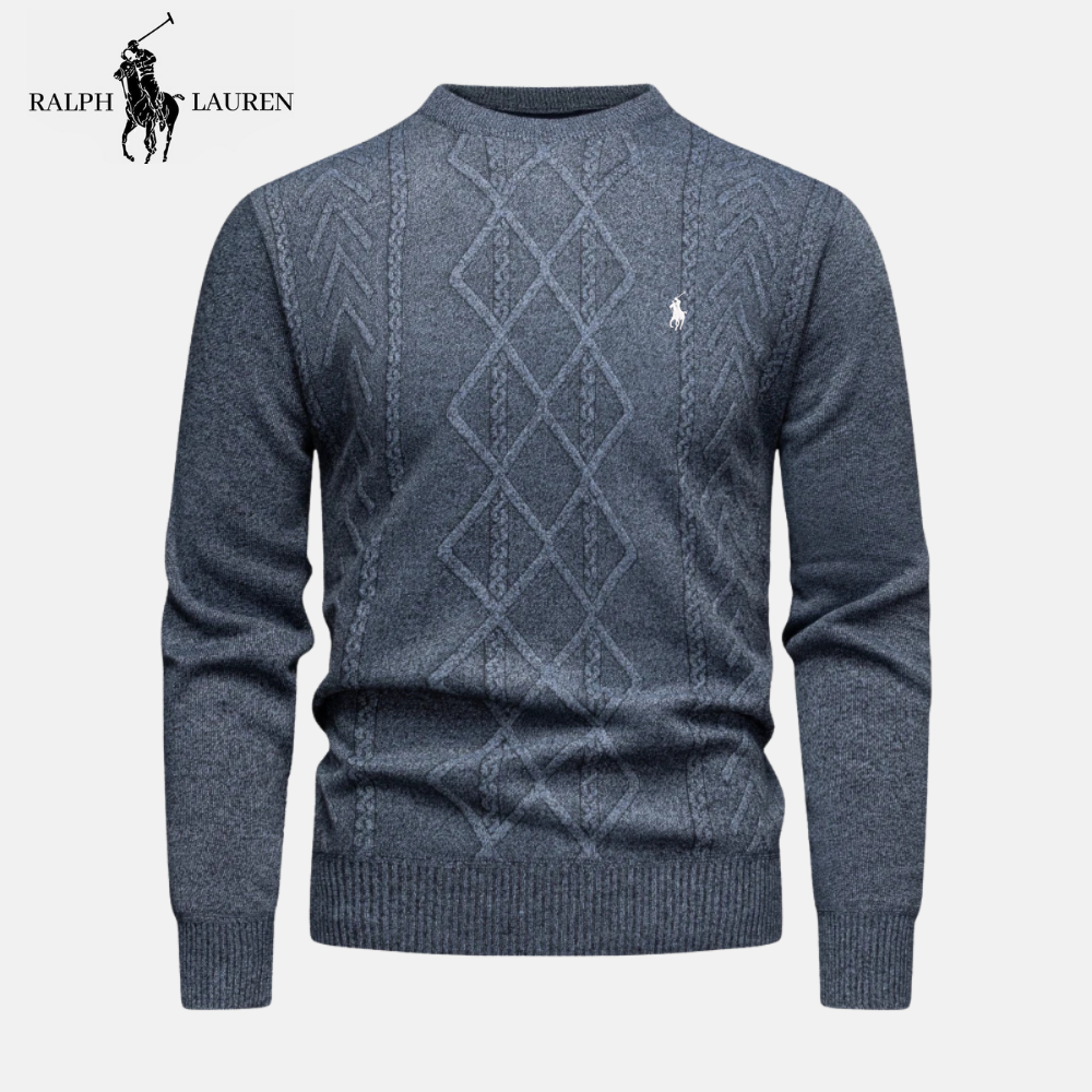 R&L Heritage Merino Wool Cable-Knit Crew Neck Jumper