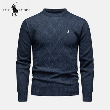 R&L Heritage Merino Wool Cable-Knit Crew Neck Jumper