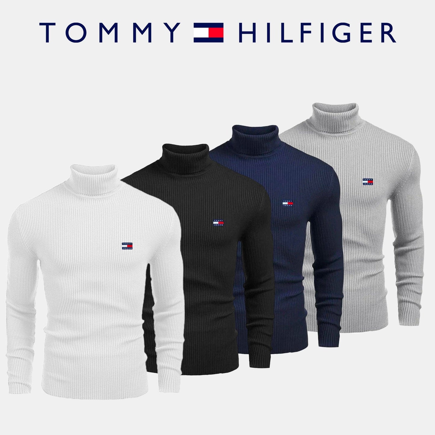 Slim Fit Ribbed Turtleneck Sweater - Premium Cotton Blend