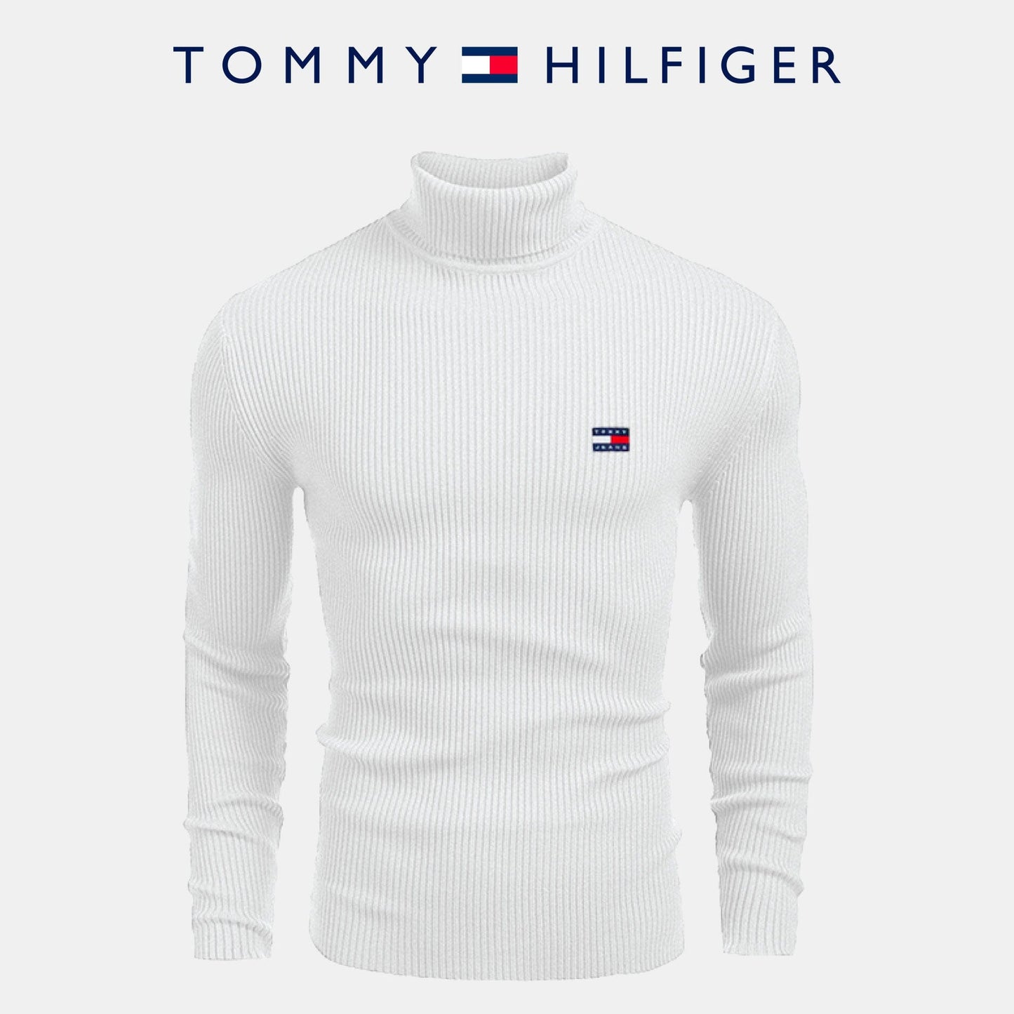 Slim Fit Ribbed Turtleneck Sweater - Premium Cotton Blend